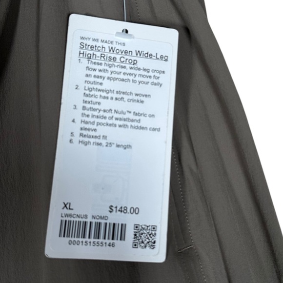 LULULEMON Stretch Woven Wide Leg High Rise Crop Pant in nomad - Picture 11 of 12